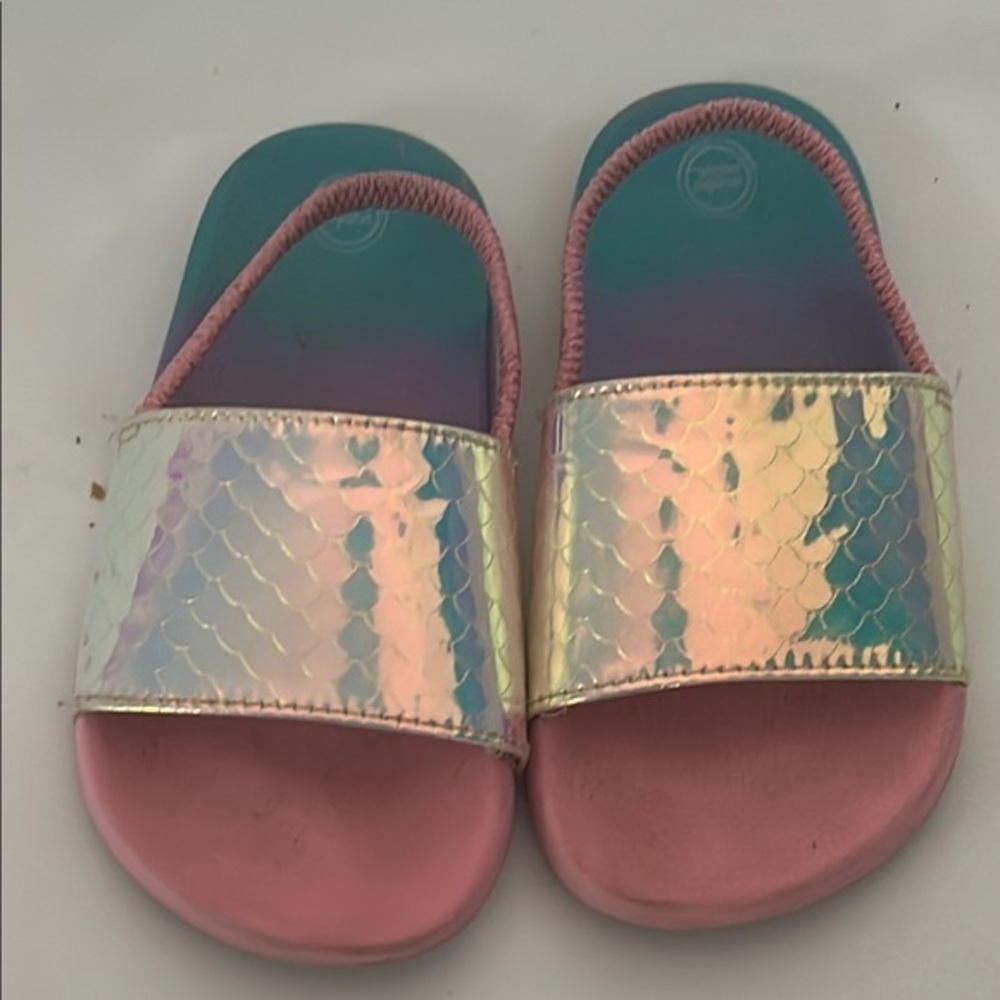 Wonder Nation Pink Sandals with Iridescent Strap